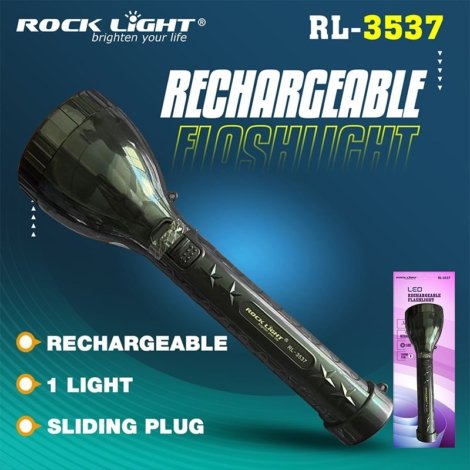 Rocklight rechargeable flash light