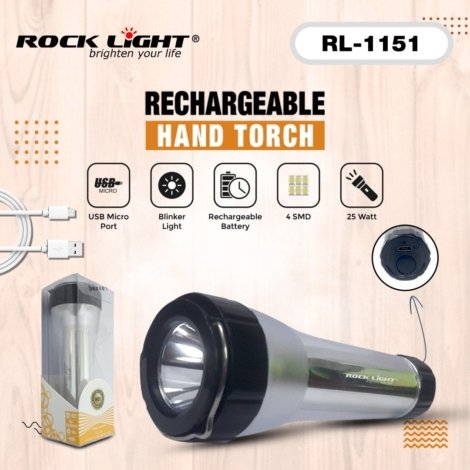 Rechargeable hand torch