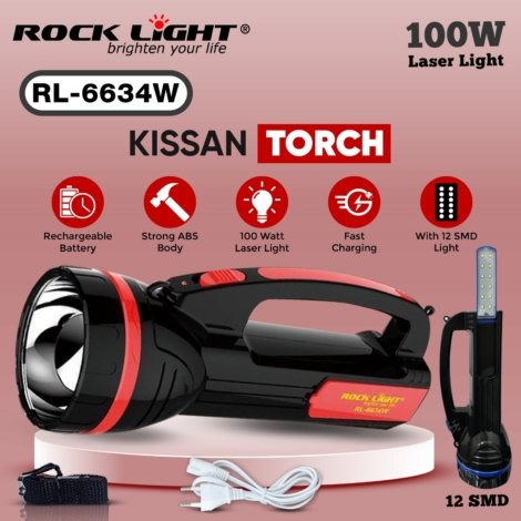 kissan torch with solar charging option